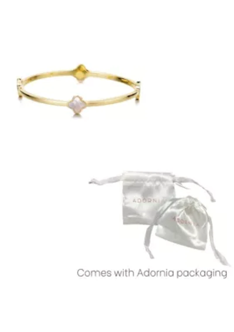 14k Gold Plated Clover Bangle