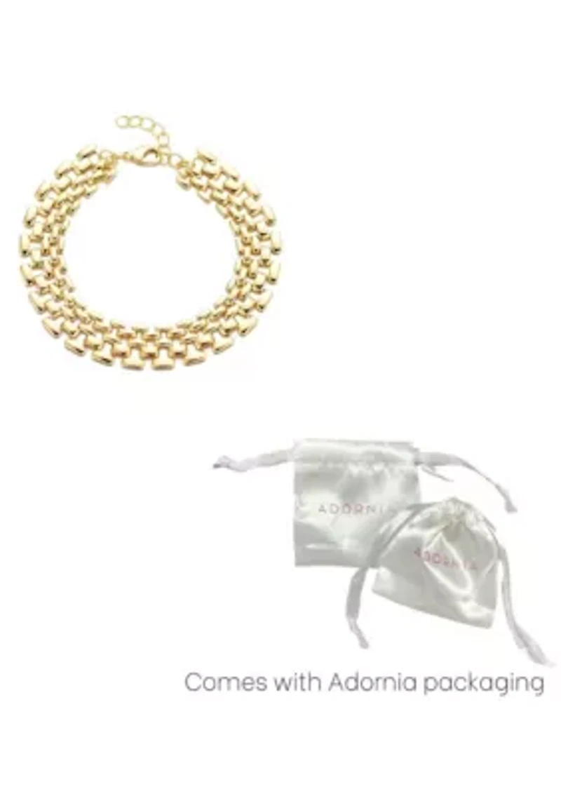 14k Gold Plated Grid Chain Bracelet