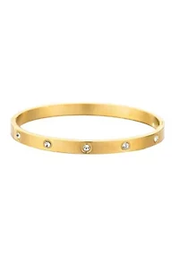 Tarnish Resistant 18k Yellow Gold Plated Crystal Eternity Cuff