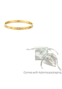 Tarnish Resistant 18k Yellow Gold Plated Crystal Eternity Cuff