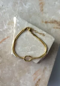 Tarnish Resistant 18k Gold Plated Knotted Rope Chain Bracelet