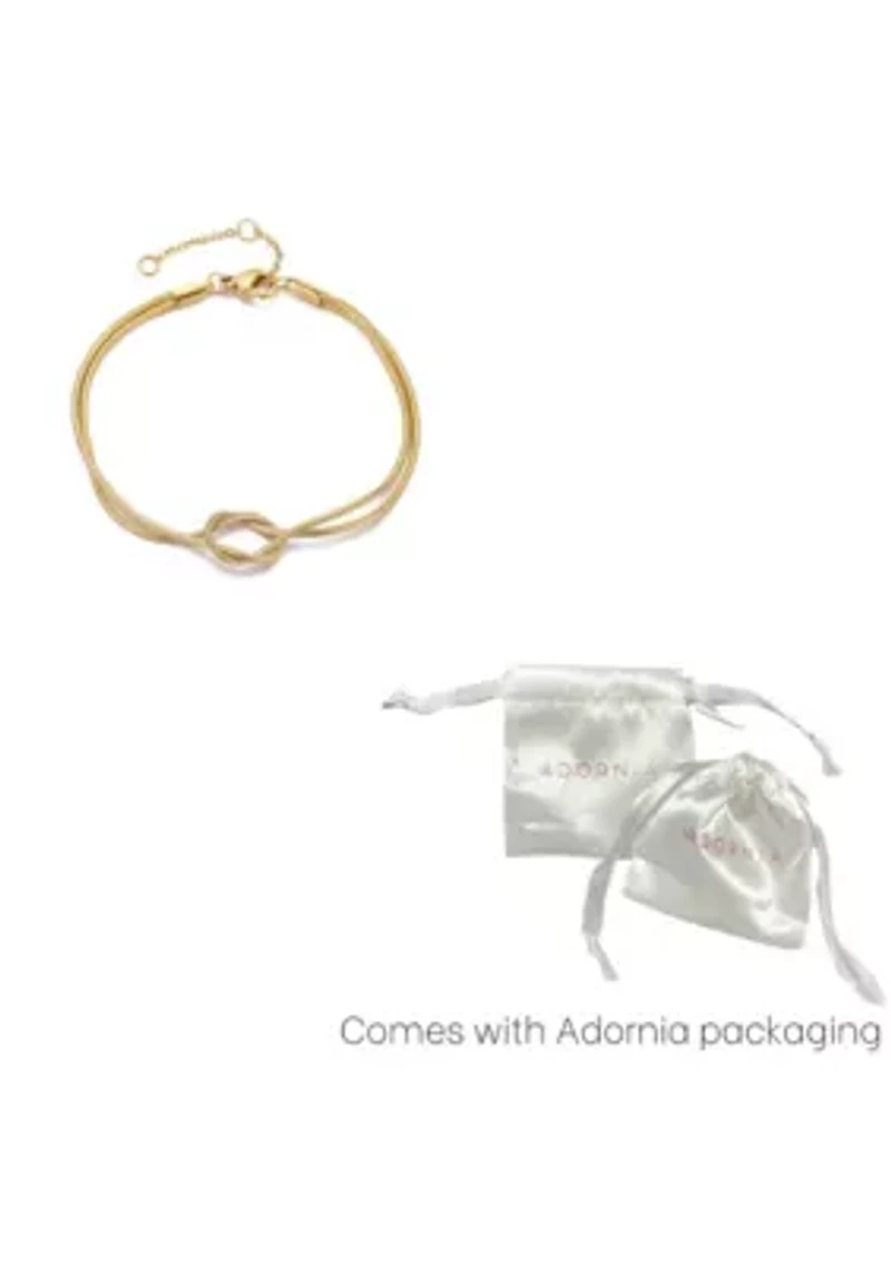 Tarnish Resistant 18k Gold Plated Knotted Rope Chain Bracelet