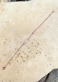 14k Rose Gold Plated Dancing Stone CZ Bracelet