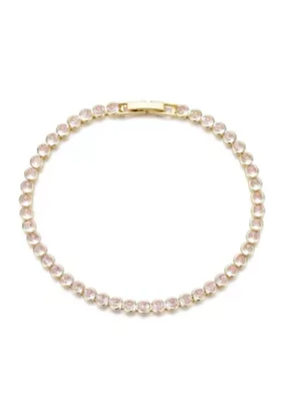 14k Yellow Gold Plated Crystal Bezeled Tennis Bracelet