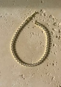 14k Yellow Gold Plated Crystal Bezeled Tennis Bracelet