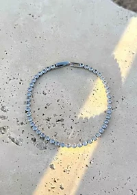 Silver Plated Crystal Bezeled Tennis Bracelet