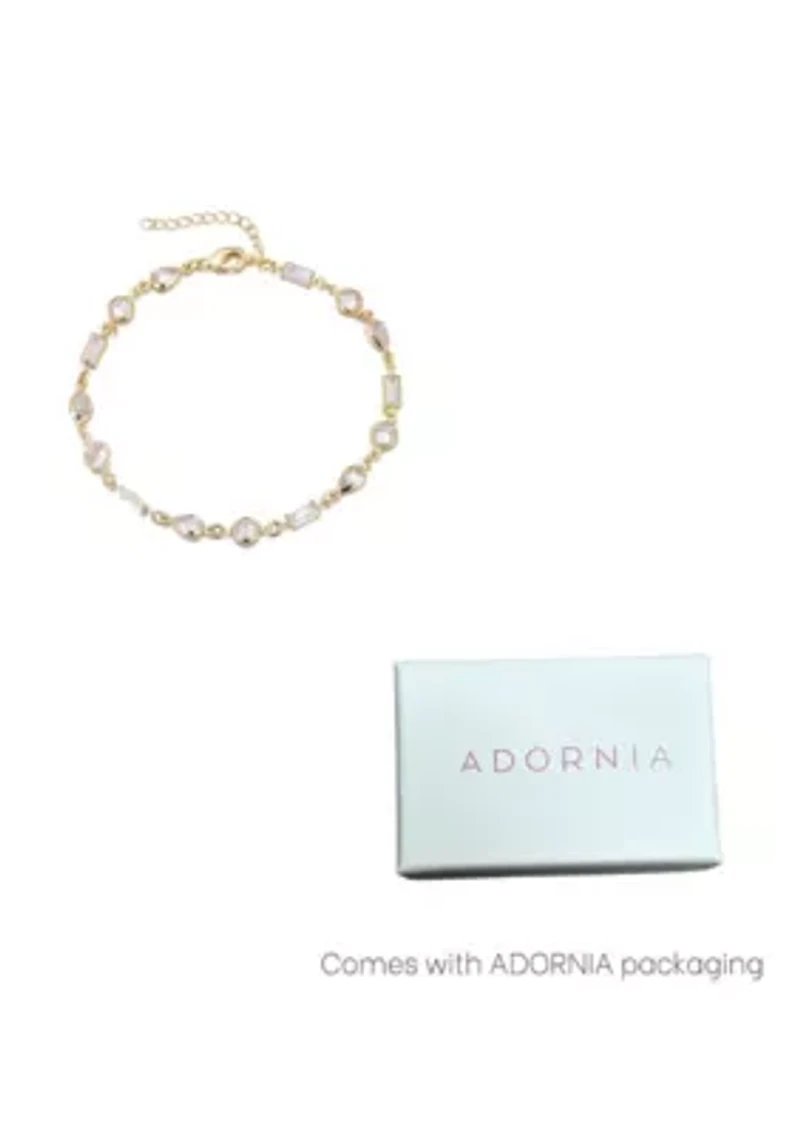 14k Gold Plated Mixed Shape Crystal Bracelet