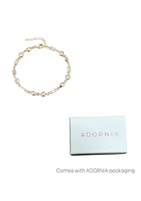 14k Gold Plated Mixed Shape Crystal Bracelet