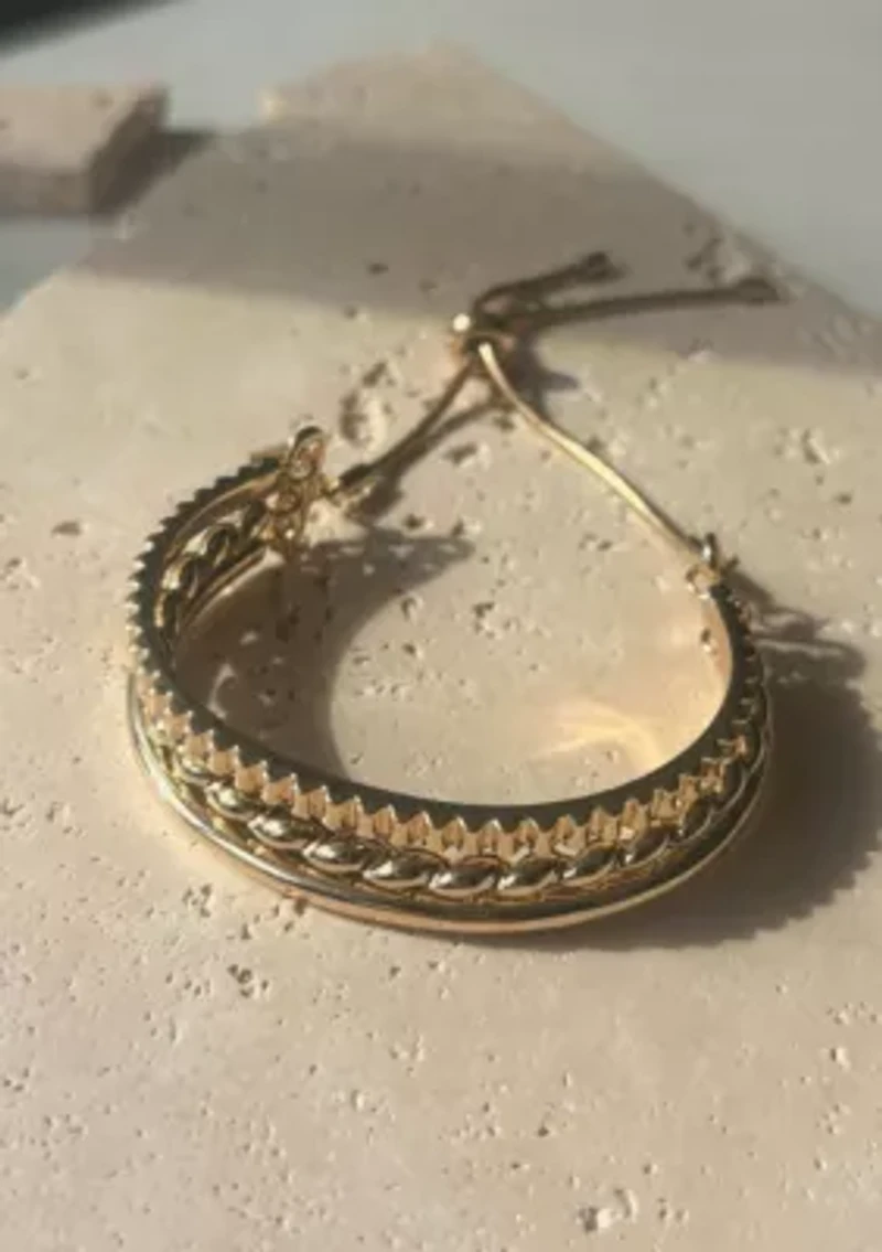 Gold Plated 3-Line Cuff Adjustable Bolo Bracelet