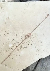 14k Rose Gold Plated Adjustable Pave CZ Rings Bracelet