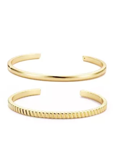 14k Gold Plated Set of Two Cuffs