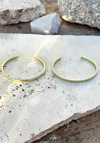 14k Gold Plated Set of Two Cuffs