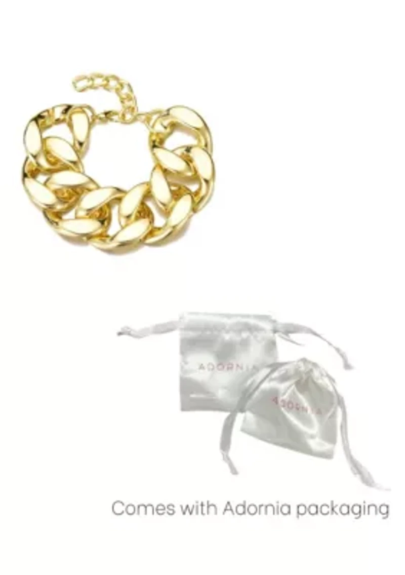 Gold Plated Lightweight Chunky Curb Chain Bracelet