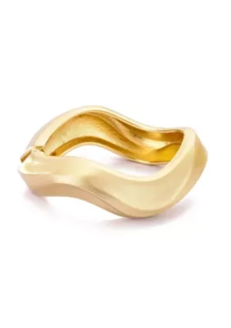 Gold Plated Wavy Chunky Bangle