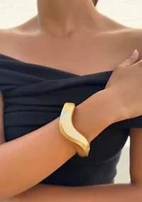 Gold Plated Wavy Chunky Bangle