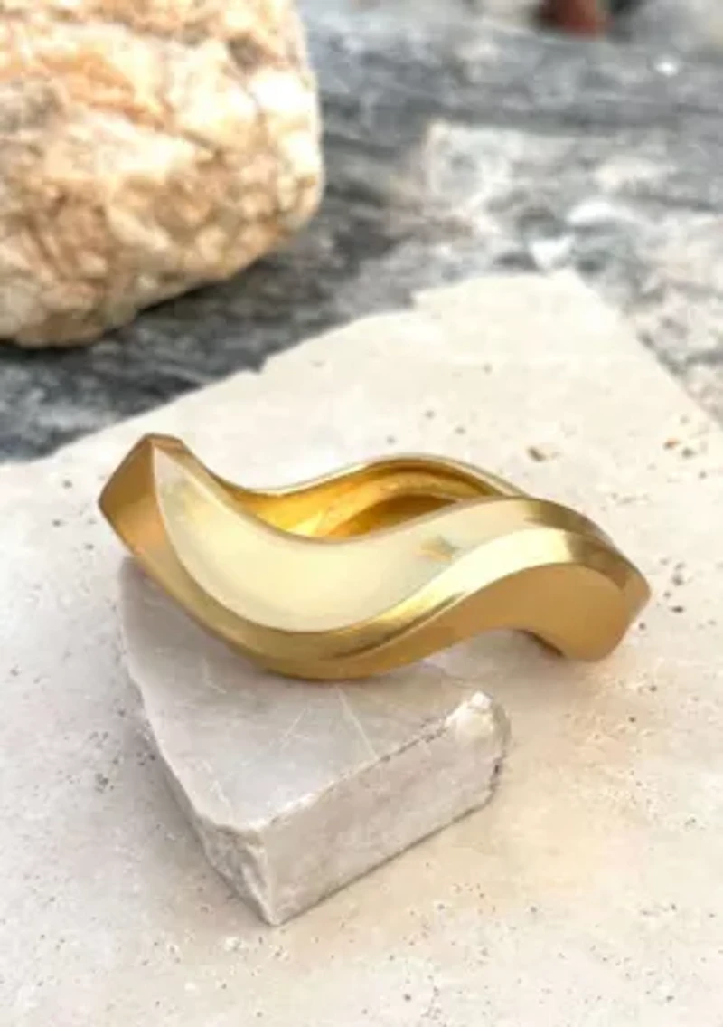 Gold Plated Wavy Chunky Bangle