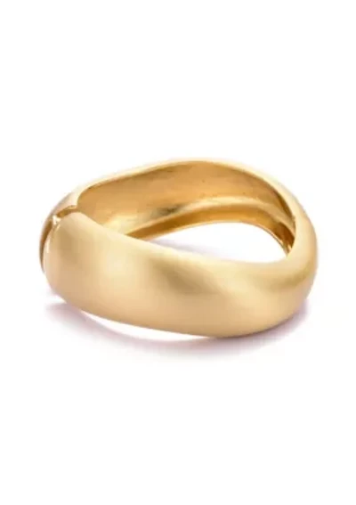 Gold Plated Organic Chunky Bangle