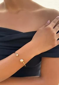 Gold Plated Spheres Cuff