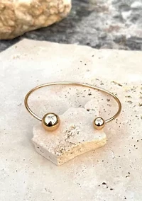 Gold Plated Spheres Cuff