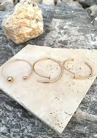 Gold Plated 3-Cuff Set