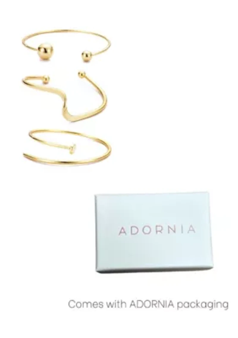 Gold Plated 3-Cuff Set