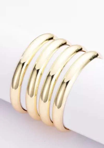 Gold Plated 4-Bangle Set