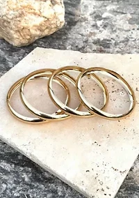 Gold Plated 4-Bangle Set