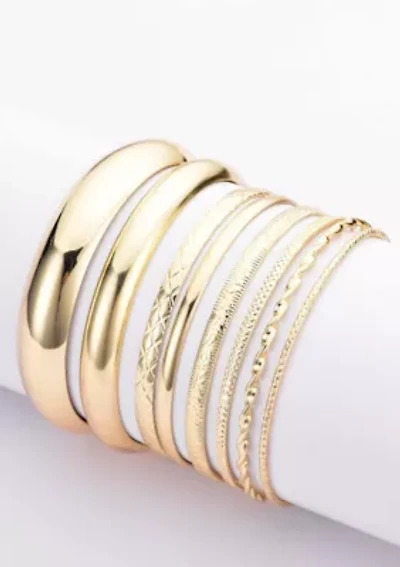 Gold Plated 8-Bangle Set