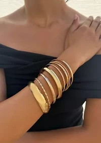Gold Plated 8-Bangle Set