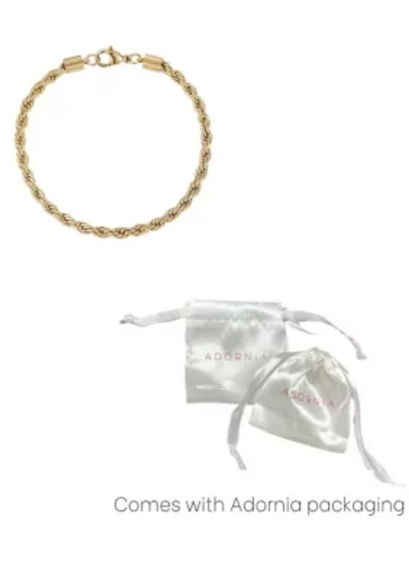 Tarnish Resistant 18k Gold Plated Rope Chain Bracelet