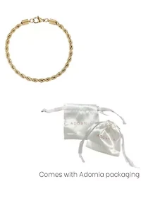 Tarnish Resistant 18k Gold Plated Rope Chain Bracelet