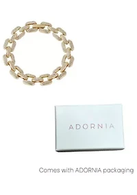 Gold Plated Crystal Encrusted Link Chain Bracelet