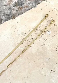 Tarnish Resistant 18k Gold Plated 2-Chain Bracelet Set