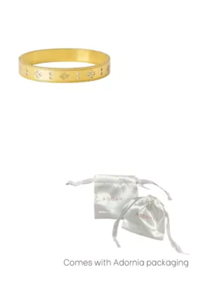 Tarnish Resistant 18k Gold Plated Clover Bangle
