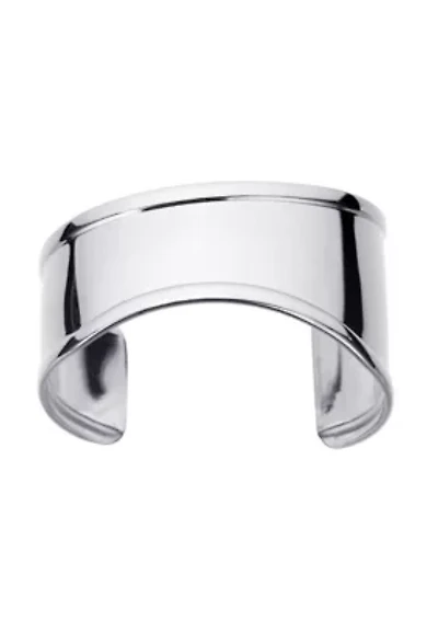 Tarnish Resistant Silver Plated Tall Curve Cuff