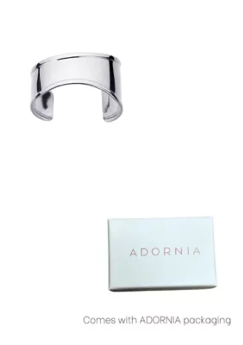 Tarnish Resistant Silver Plated Tall Curve Cuff