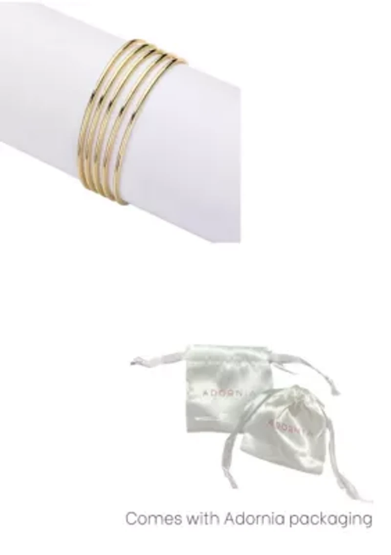 14k Gold Plated 5-Piece Tube Bangle Set