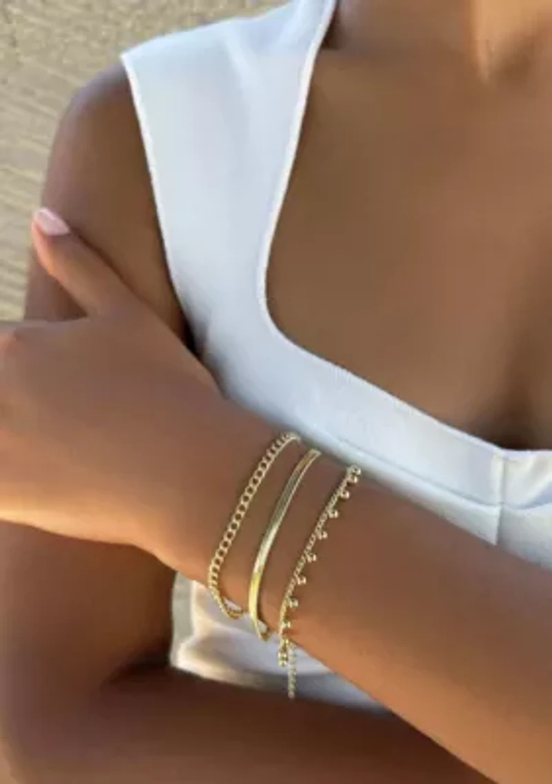 14k Gold Plated 3-Chain Set