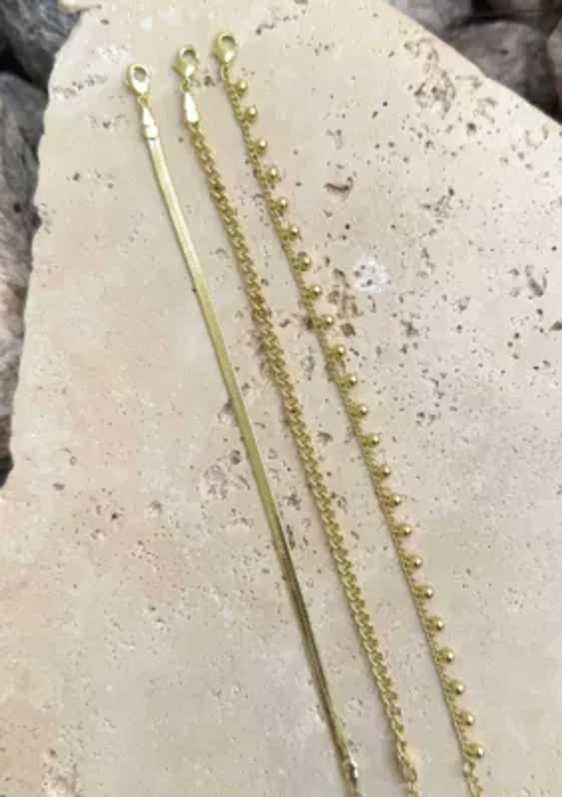 14k Gold Plated 3-Chain Set