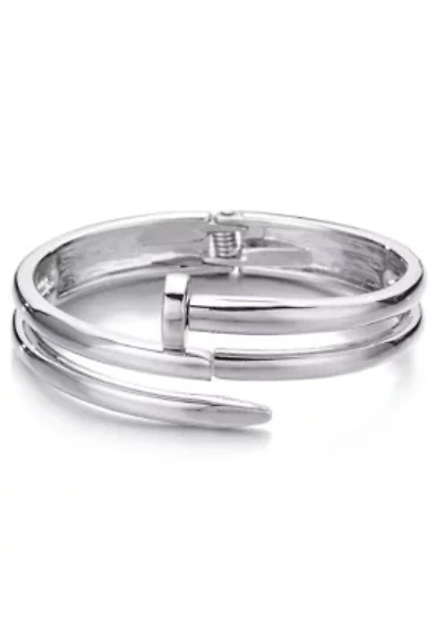 Silver Plated Hinge Nail Cuff