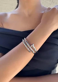 Silver Plated Hinge Nail Cuff