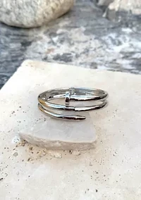 Silver Plated Hinge Nail Cuff