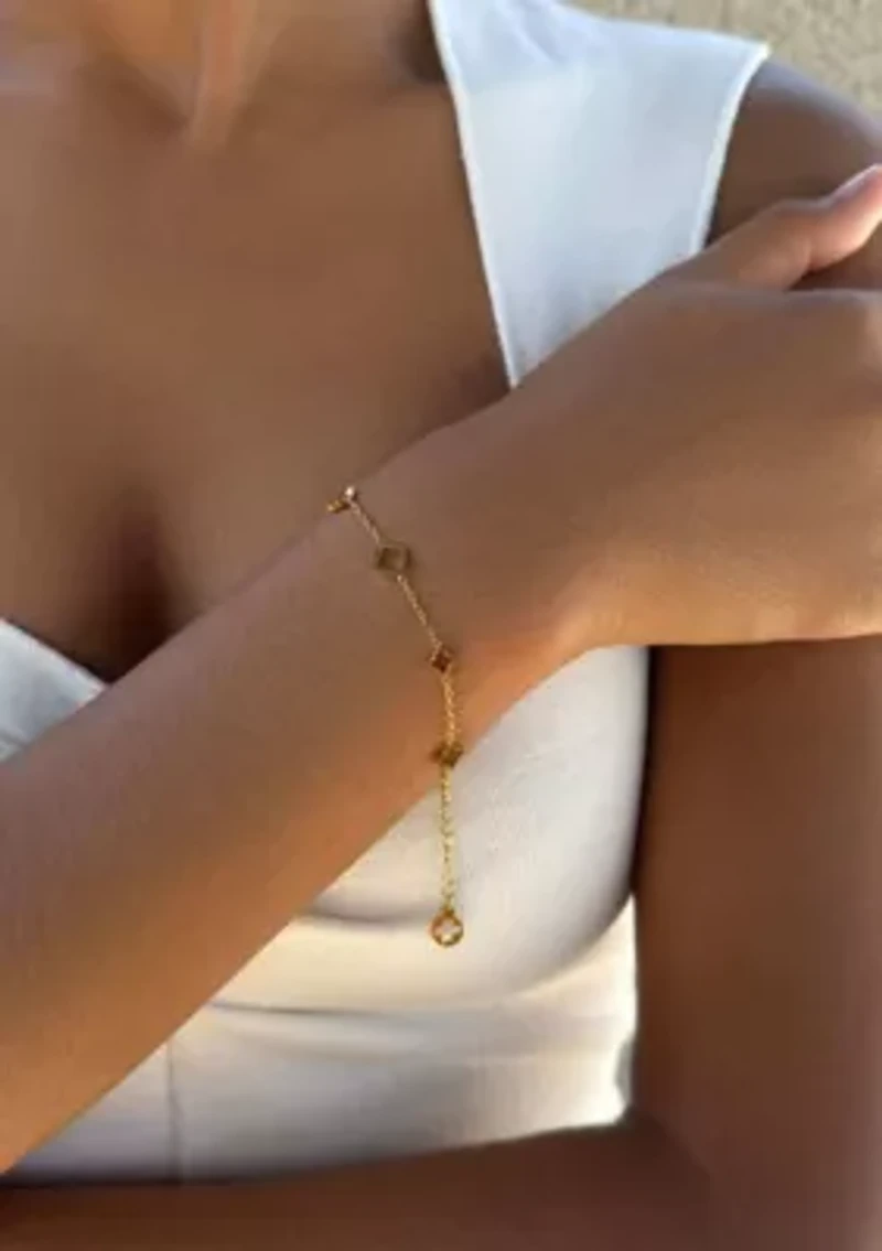 Tarnish Resistant 18k Gold Plated Mixed Clover Bracelet