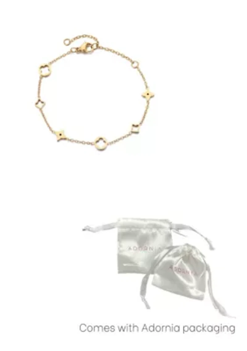 Tarnish Resistant 18k Gold Plated Mixed Clover Bracelet