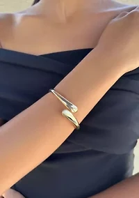 Gold Plated Overlapping Bands Cuff
