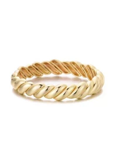14k Gold Plated Macaroni Stretch Bracelet