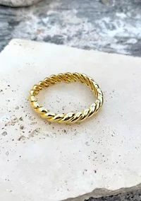 14k Gold Plated Macaroni Stretch Bracelet