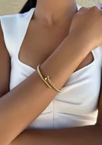 Tarnish Resistant 18k Gold Plated Beaded Nail Cuff