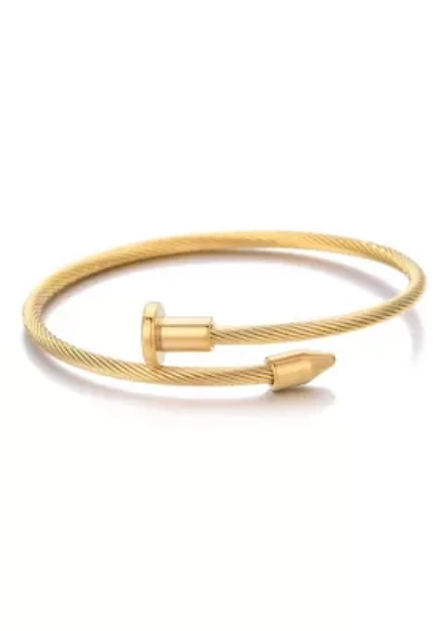 Tarnish Resistant 18k Gold Plated Nail Head Wrap Cuff