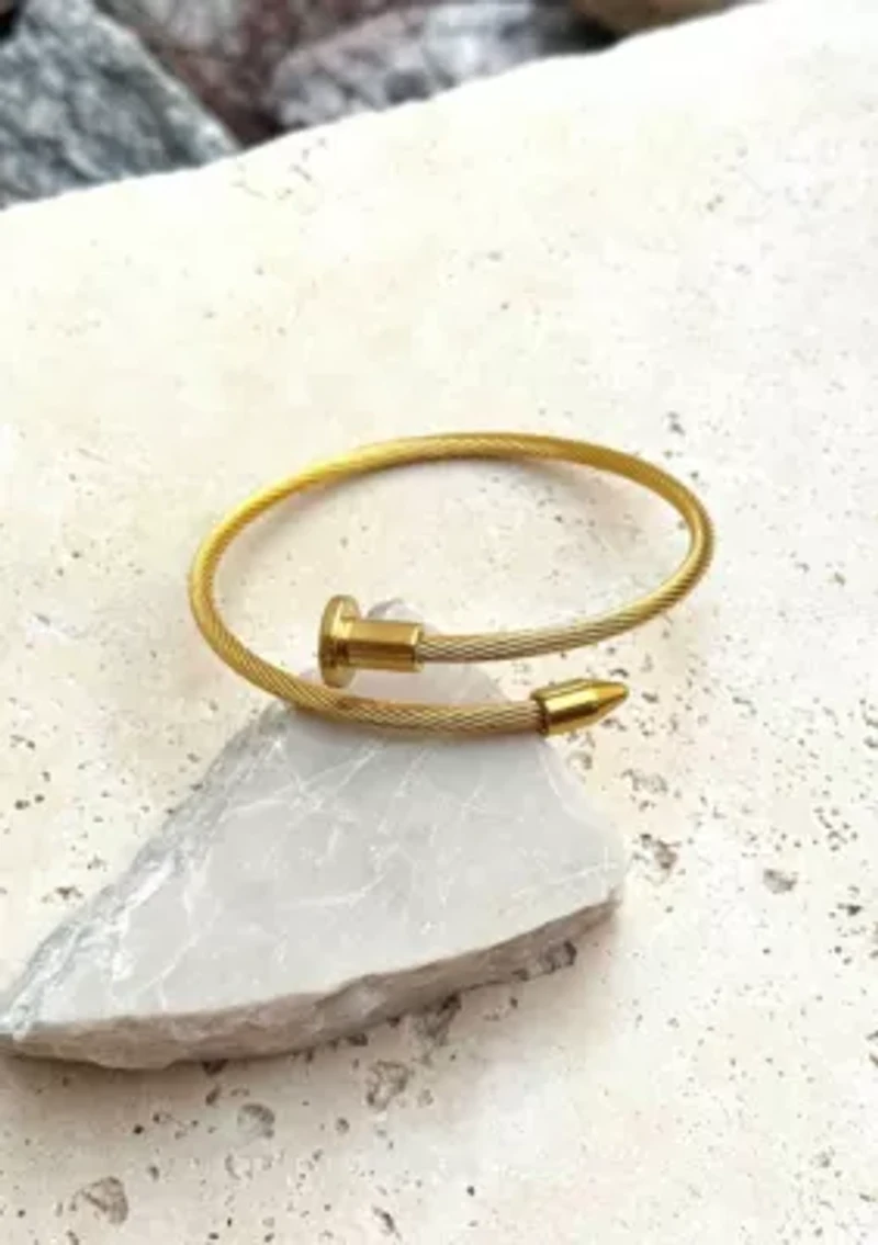 Tarnish Resistant 18k Gold Plated Nail Head Wrap Cuff
